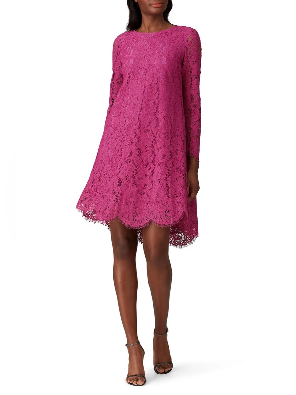 Adam Lippes Magenta Lace High-Low Mini Dress 10